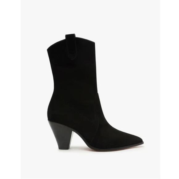 NIB Schutz Women's Black Mackie Nubuck Leather Bootie Size 7.5 B - Picture 1 of 10